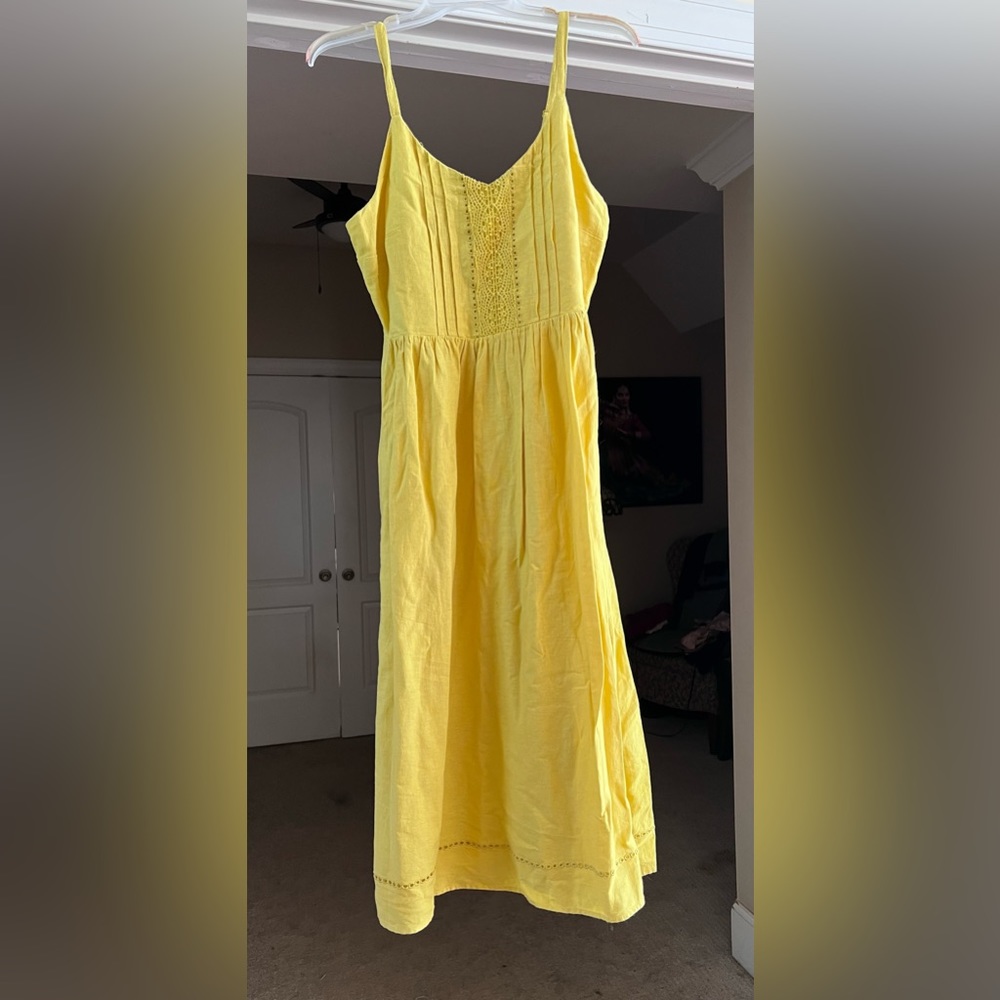 Old Navy cotton yellow cami dress size medium